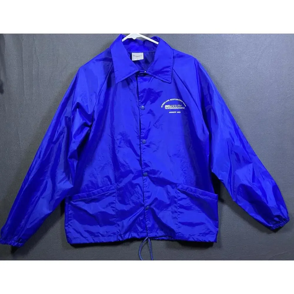 Vintage Jacket Men M Unlined Auburn Sportswear Windbreaker Made USA Bellsouth 92